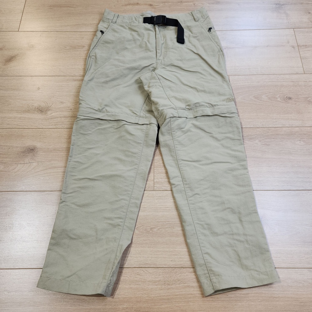 The North Face Paramount Trail Convertible Pants Mens 30 Beige Hiking Zip Off